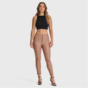 WRUP Faux Leather - High Waisted - Petite Length - Mocha