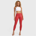 WRUP Faux Leather - High Waisted - Petite Length - Red