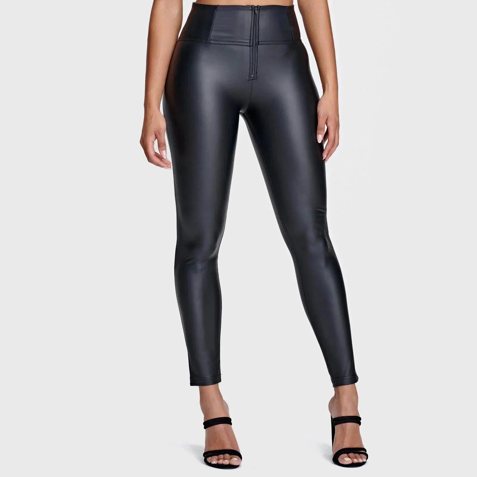 WR.UP® Faux Leather - High Waisted - Full Length - Black 2