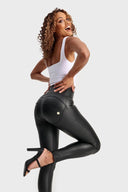 WRUP Faux Leather - High Waisted - Full Length - Black