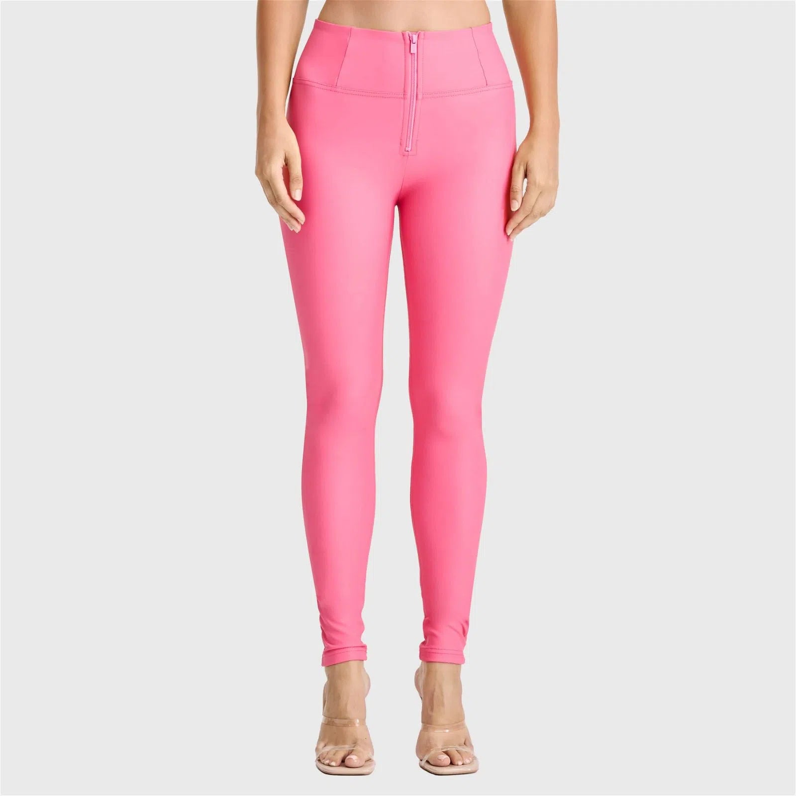 WR.UP® Faux Leather - High Waisted - Full Length - Candy Pink 2