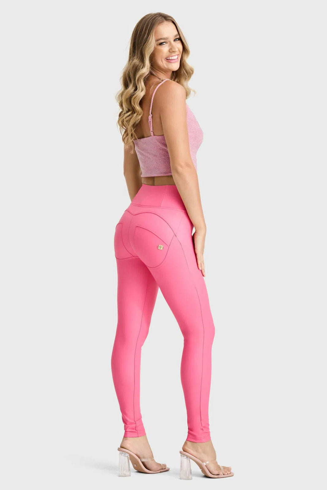 WR.UP® Faux Leather - High Waisted - Full Length - Candy Pink 3