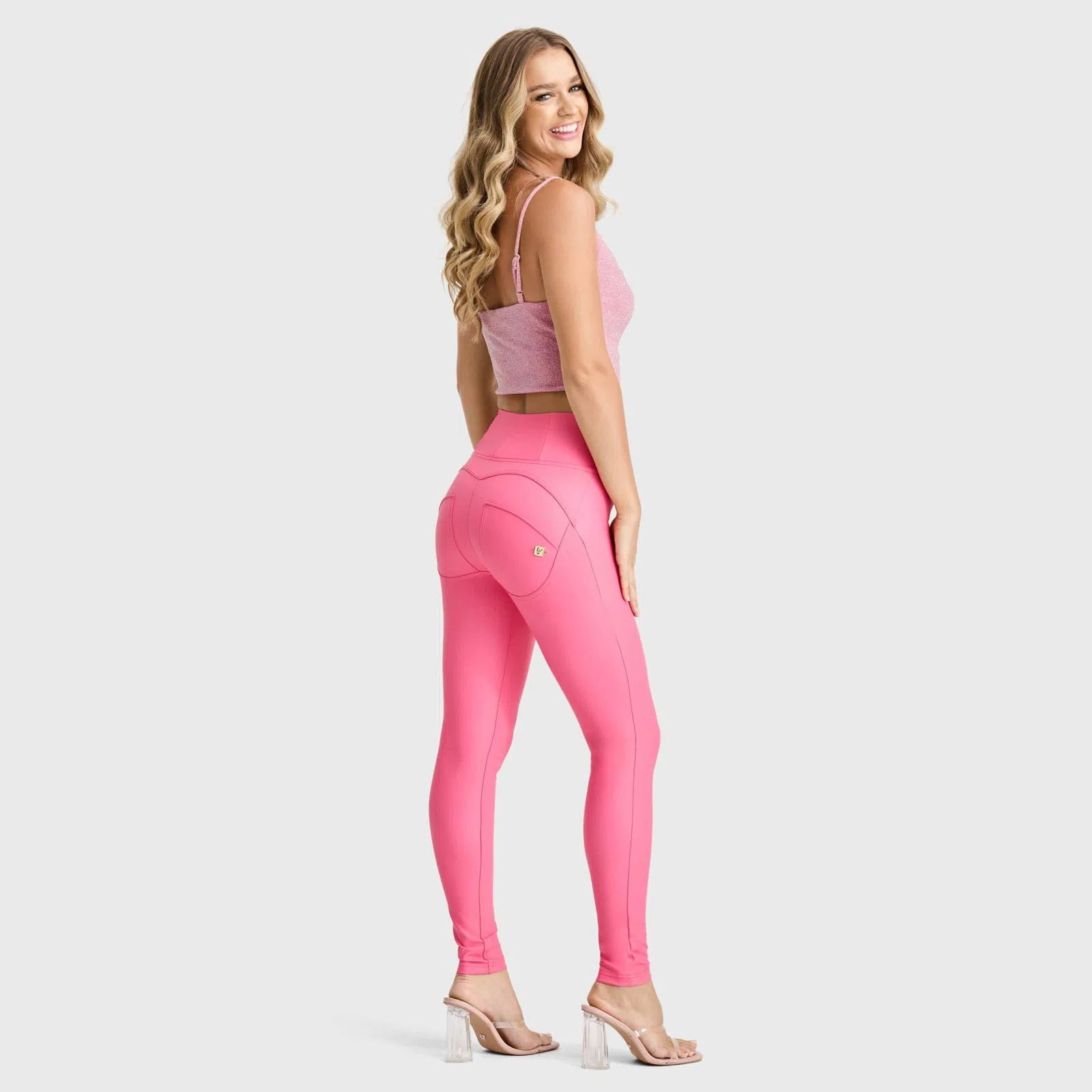 WR.UP® Faux Leather - High Waisted - Full Length - Candy Pink 3