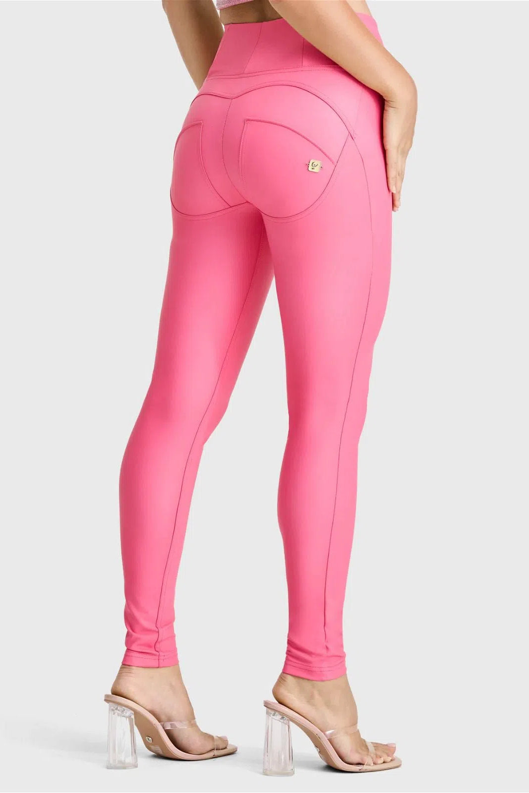 WR.UP® Faux Leather - High Waisted - Full Length - Candy Pink 2