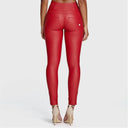 WRUP Faux Leather - High Waisted - Full Length - Red
