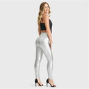 WRUP Faux Leather - Super High Waisted - Full Length - Silver