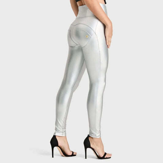 WRUP Faux Leather - Super High Waisted - Full Length - Silver