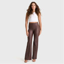 WRUP Faux Leather - Super High Waisted - Super Flare - Chocolate