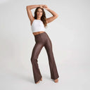 WRUP Faux Leather - Super High Waisted - Super Flare - Chocolate