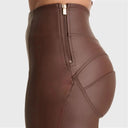 WRUP Faux Leather - Super High Waisted - Super Flare - Chocolate