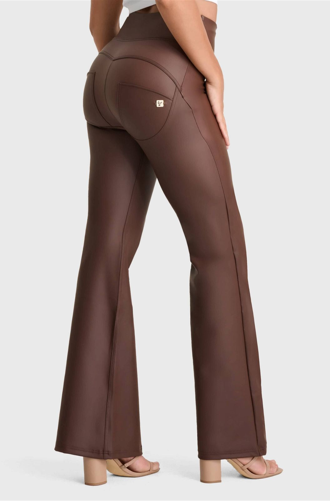 WR.UP® Faux Leather - Super High Waisted - Super Flare - Chocolate