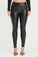 WRUP Panther Faux Leather - High Waisted - Full Length - Black