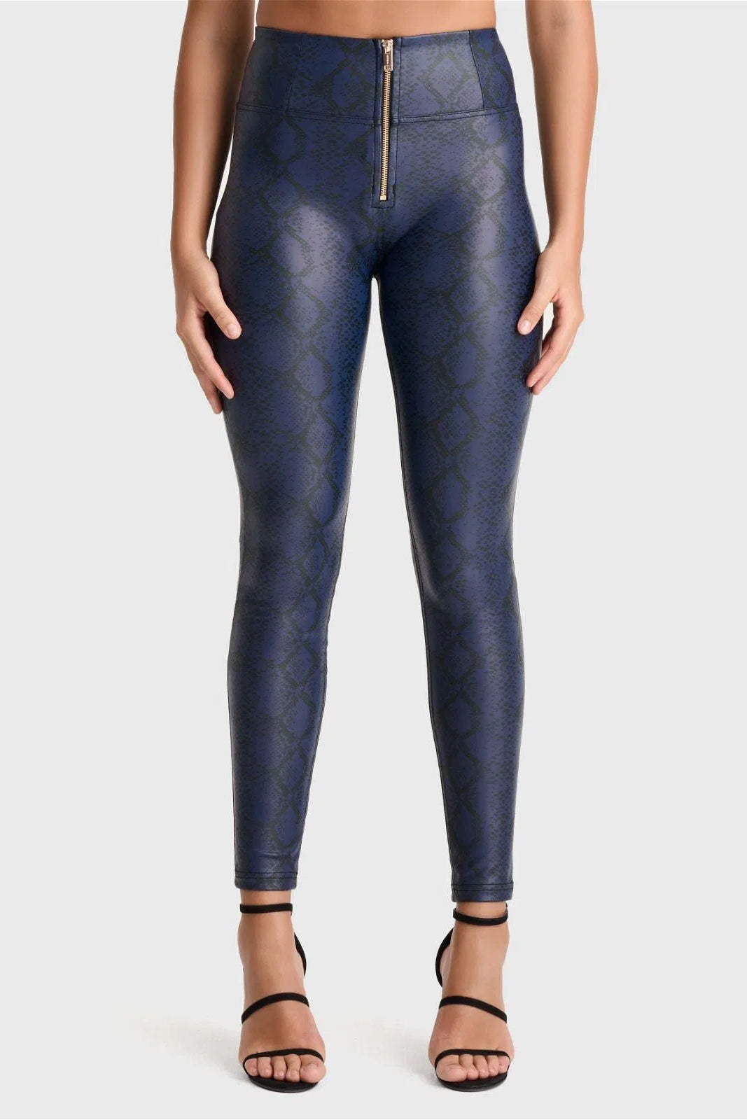 WR.UP® Python Faux Leather Limited Edition - High Waisted - Full Length - Midnight Blue 2