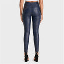WRUP Python Faux Leather Limited Edition - High Waisted - Full Length - Midnight Blue