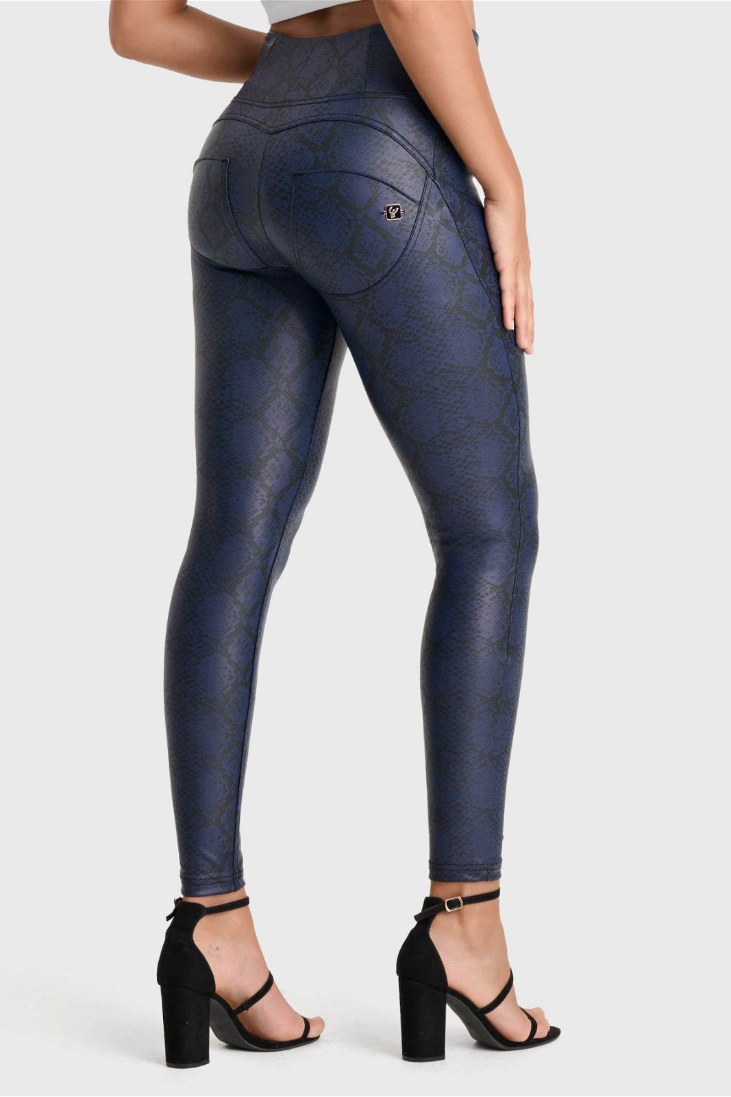 WR.UP® Python Faux Leather Limited Edition - High Waisted - Full Length - Midnight Blue 1