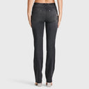 WRUP SNUG Jeans - 2 Button High Waisted - Bootcut - Black + Black Stitching