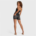 WRUP SNUG Jeans - High Waisted - Shorts - Black + Black Stitching