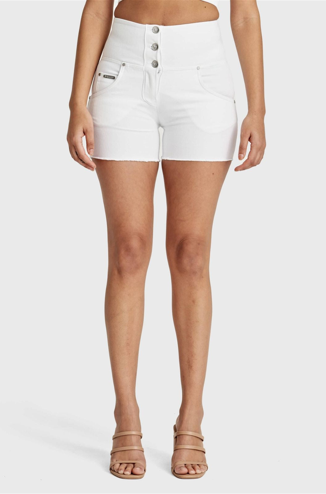 WR.UP® SNUG Jeans - 3 Button High Waisted - Shorts - White