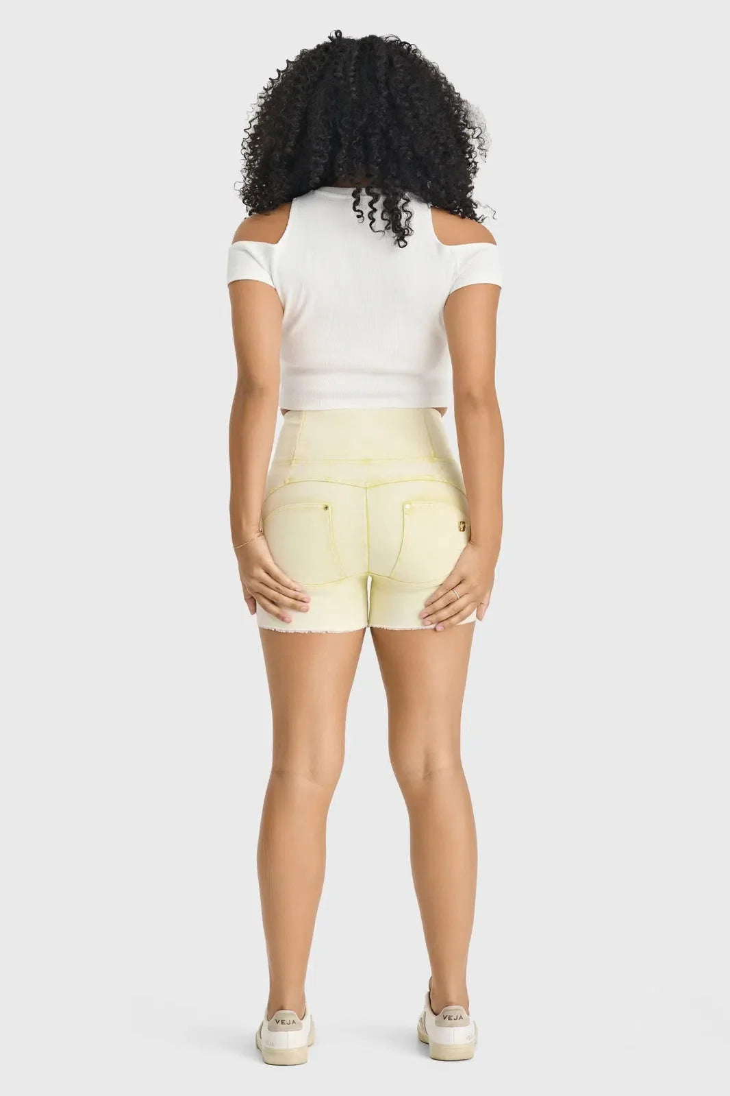 WRUP SNUG Jeans - 3 Button High Waisted - Shorts - Yellow Sorbet 3