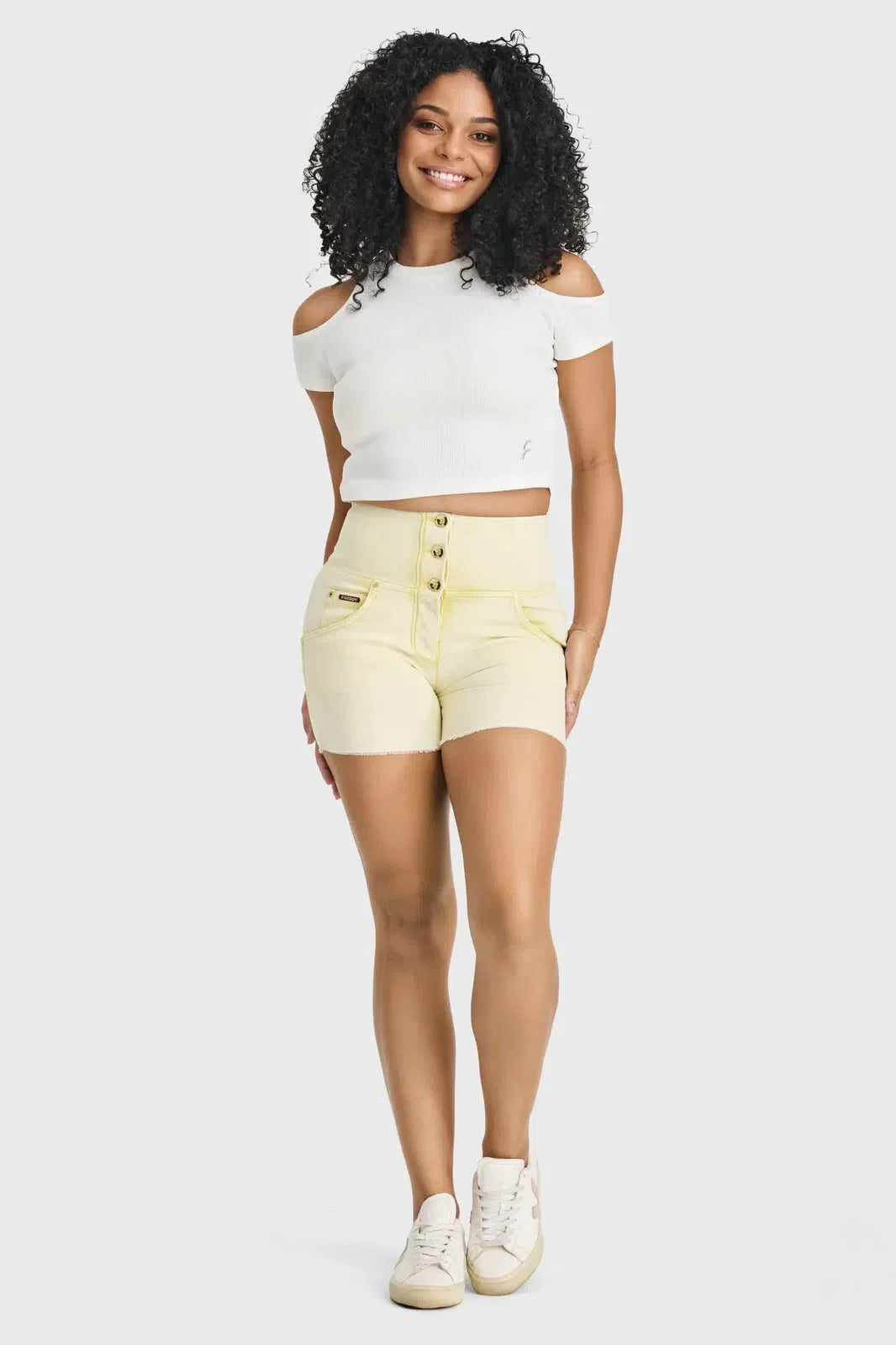 WRUP SNUG Jeans - 3 Button High Waisted - Shorts - Yellow Sorbet 1