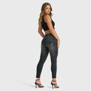WRUP SNUG Jeans - High Waisted - Petite Length - Black + Black Stitching