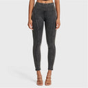 WRUP SNUG Jeans - High Waisted - Full Length - Washed Black + Black Stitching