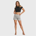 WRUP SNUG Jeans Limited Edition - High Waisted - Shorts - Grey + Black Stitching
