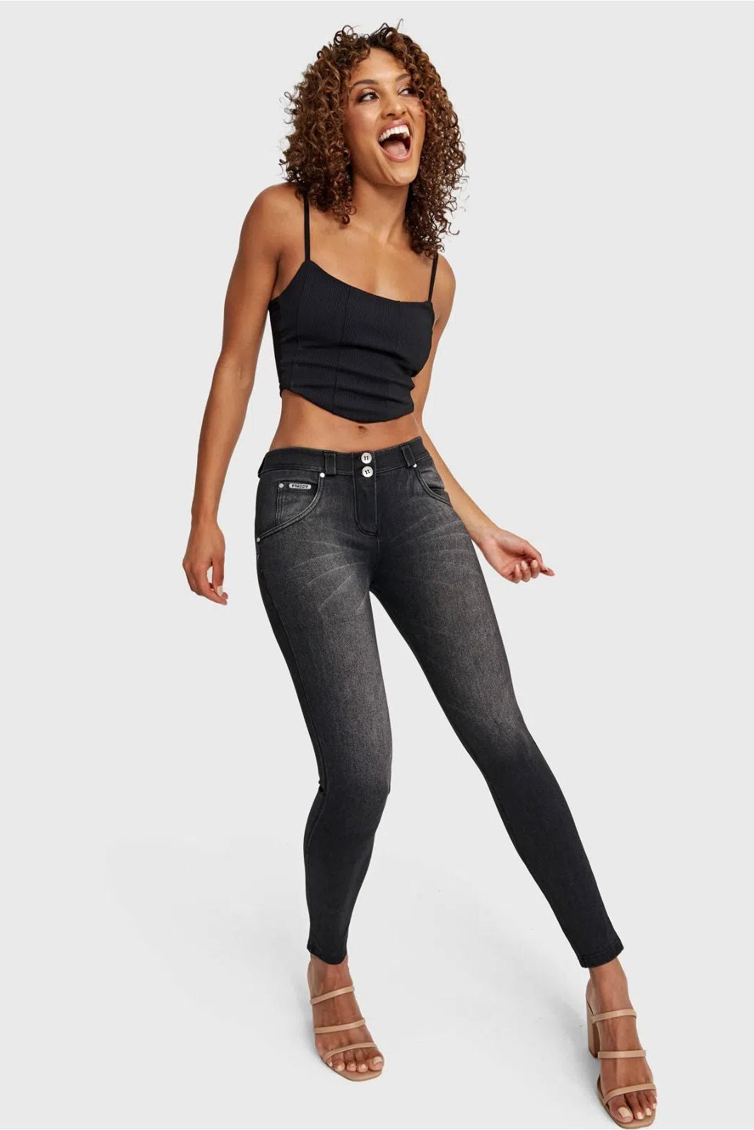 WR.UP® SNUG Jeans - Mid Rise - Full Length - Black + Black Stitching 3