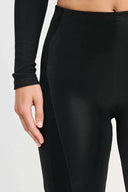 WRUP Velvet Faux Leather - High Waisted - Super Flare - Black