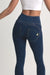 WR.UP® Denim - High Waisted - Full Length - Dark Blue + Yellow Stitching