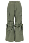Pantalones cargo - Talle alto - Largo completo - Verde militar 7