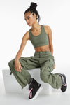 Cargo Pants - High Waisted - Full Length - Military Green 5