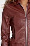 Faux Leather Jacket - Brown 2