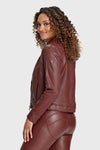 Faux Leather Jacket - Brown 7