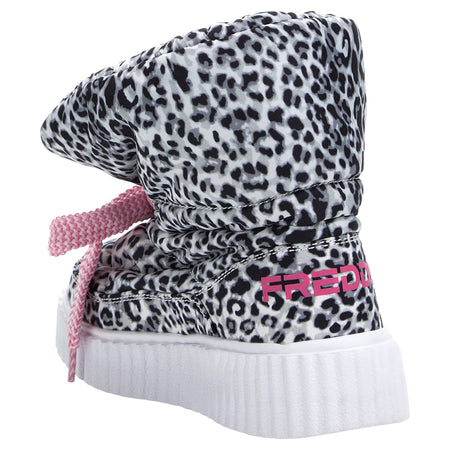 Puff Boots with Fleece Lining - Black + White Leopard 4