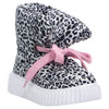 Puff Boots with Fleece Lining - Black + White Leopard 3