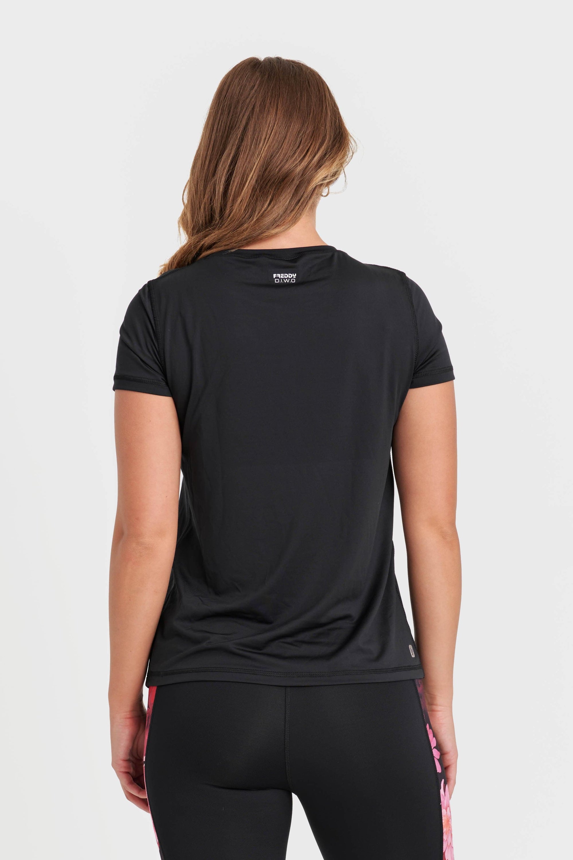 Sports T-Shirt - Black Flower Print Logo 4