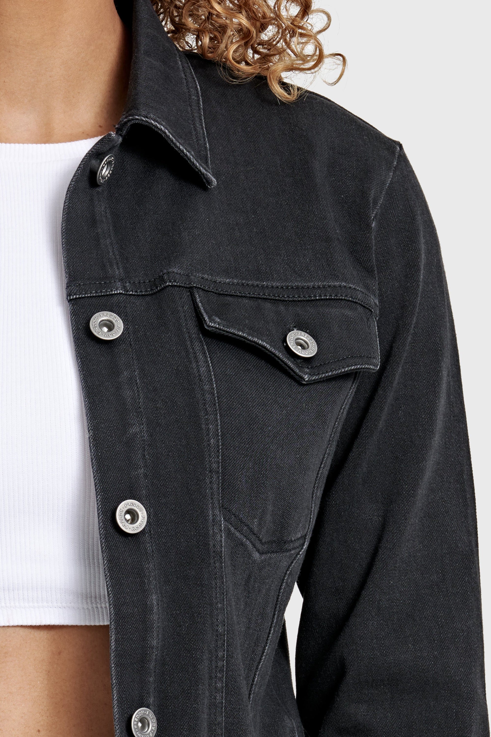 Denim Jacket - Black + Black Stitching 7