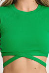 Camiseta corta cruzada - Verde 5