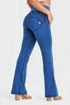 WR.UP® Denim With Front Pockets - Super High Waisted - Flare - Cobalt Blue + Blue Stitching 4