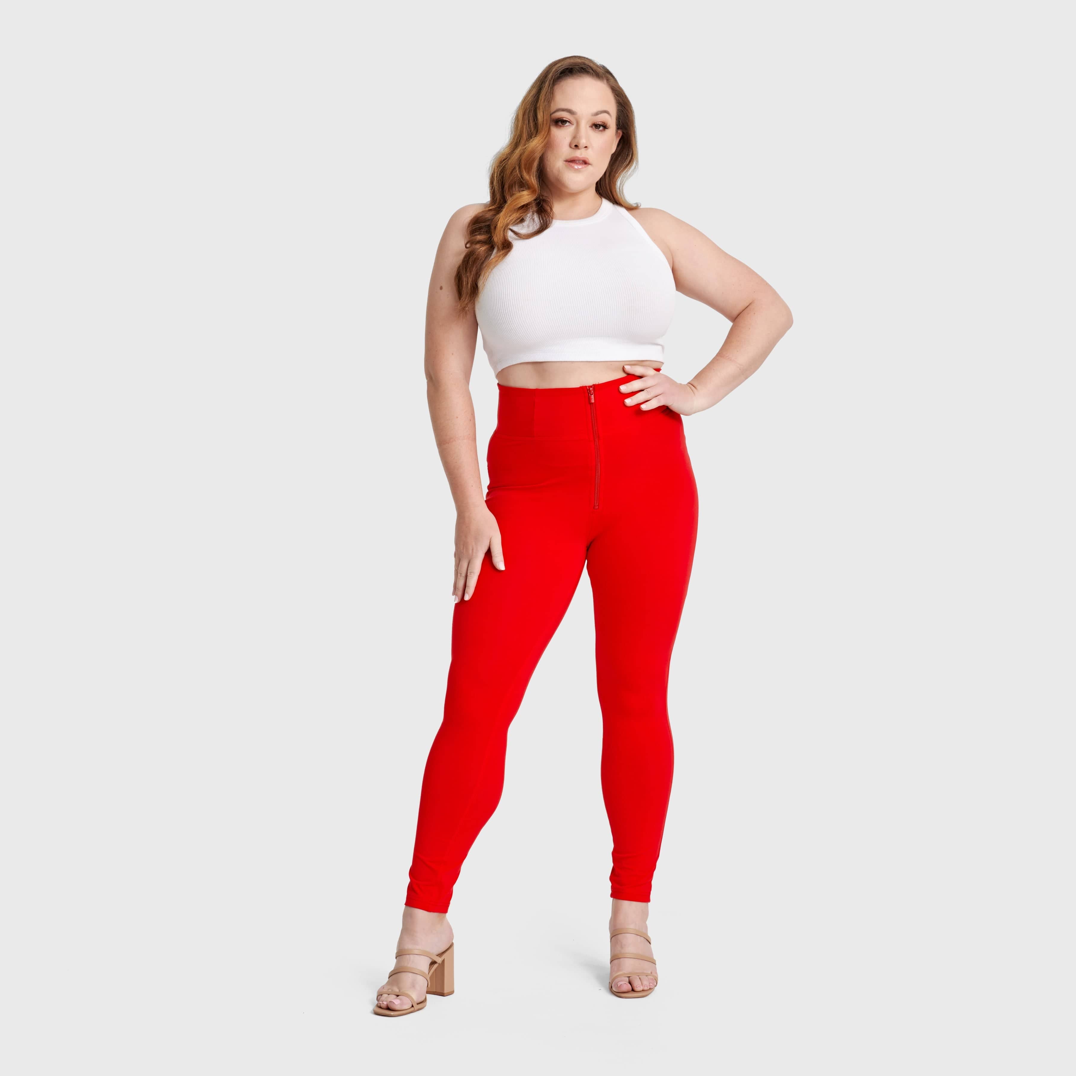 WR.UP® Curvy Fashion - Cintura alta con cremallera - Largo completo - Rojo 3