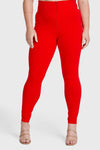 WR.UP® Curvy Fashion - Cintura alta con cremallera - Largo completo - Rojo 1