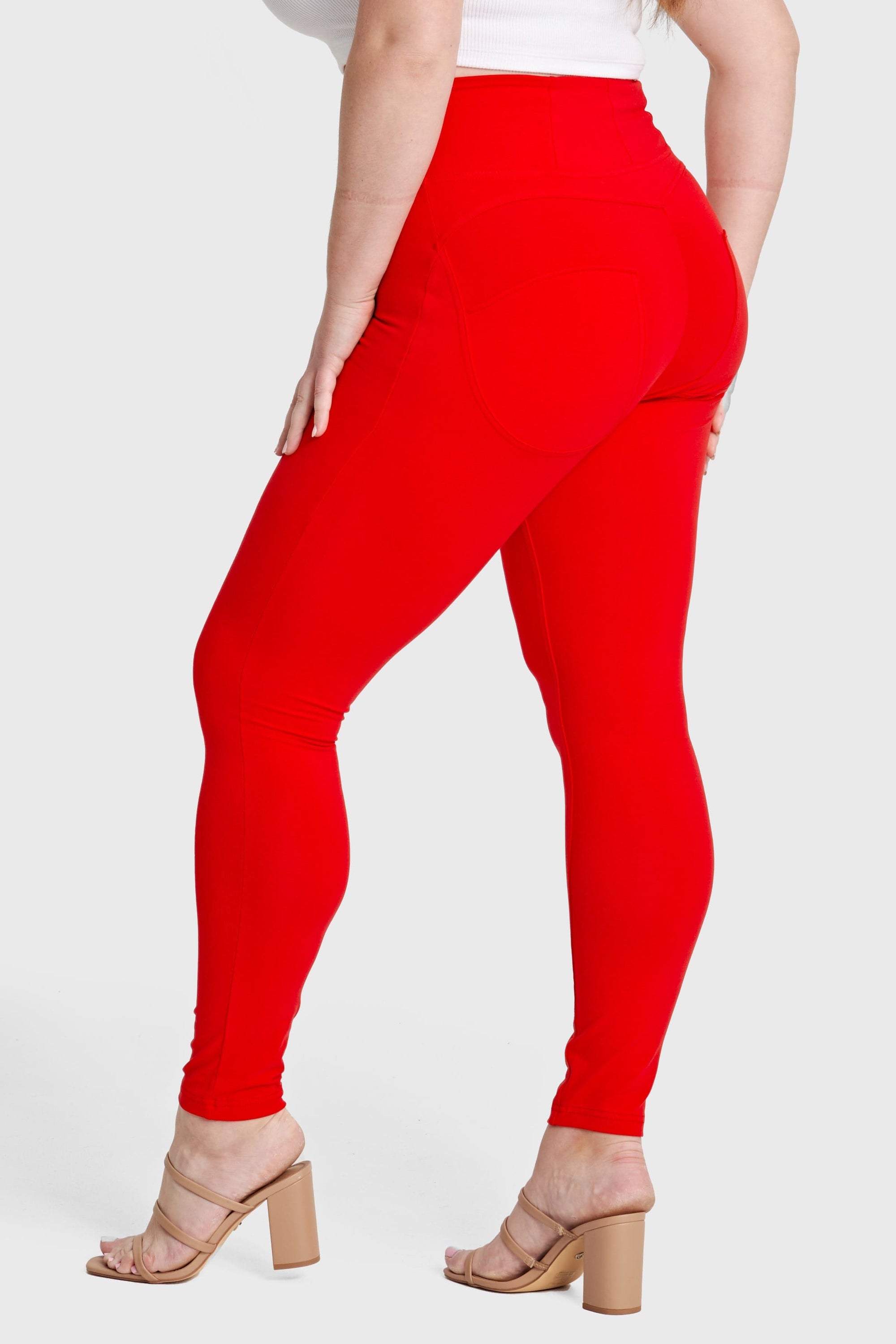 WR.UP® Curvy Fashion - Cintura alta con cremallera - Largo completo - Rojo 5
