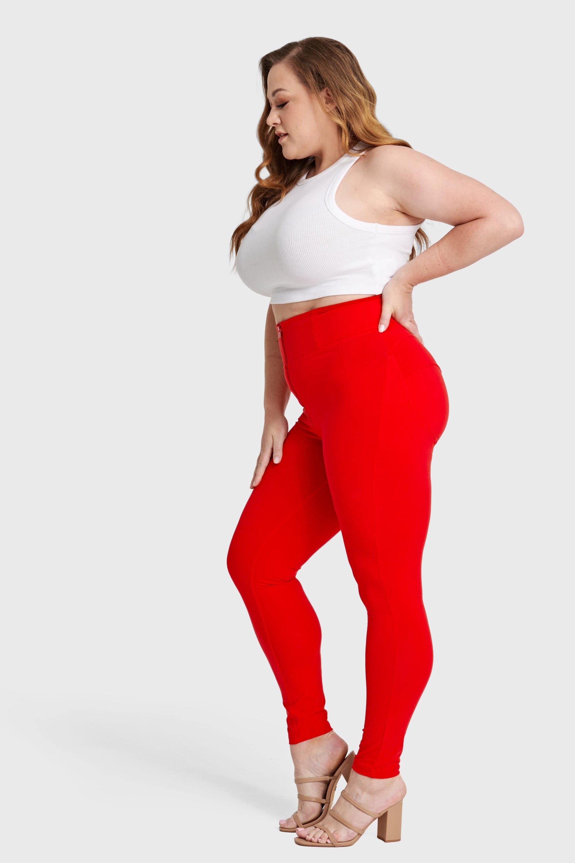WR.UP® Curvy Fashion - Zip High Waisted - Full Length - Red 6
