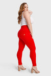 WR.UP® Curvy Fashion - Cintura alta con cremallera - Largo completo - Rojo 5