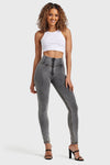 WR.UP® Denim - High Waisted - Full Length - Grey + Yellow Stitching 4
