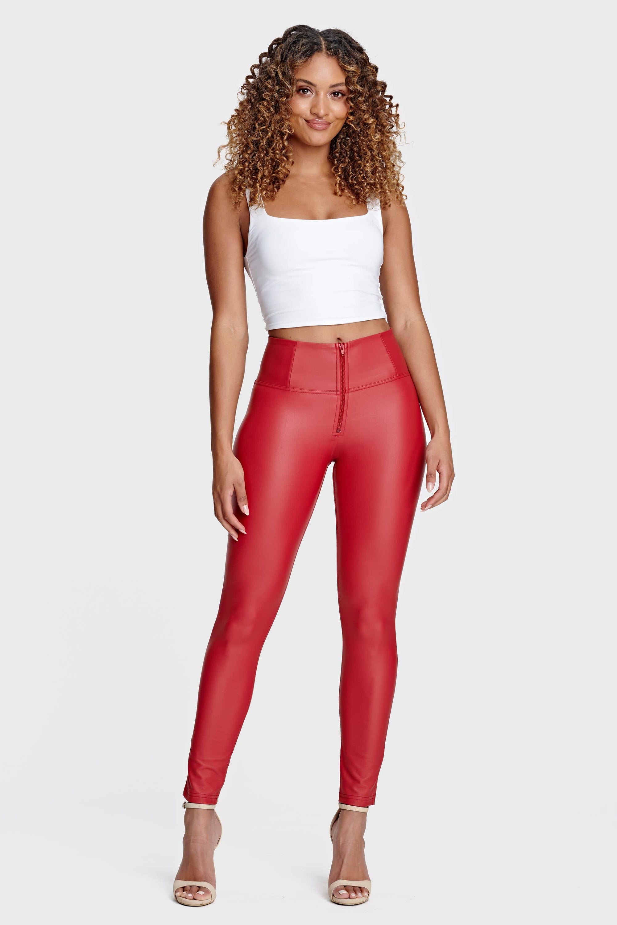 WR.UP® Faux Leather - High Waisted - Full Length - Red 6