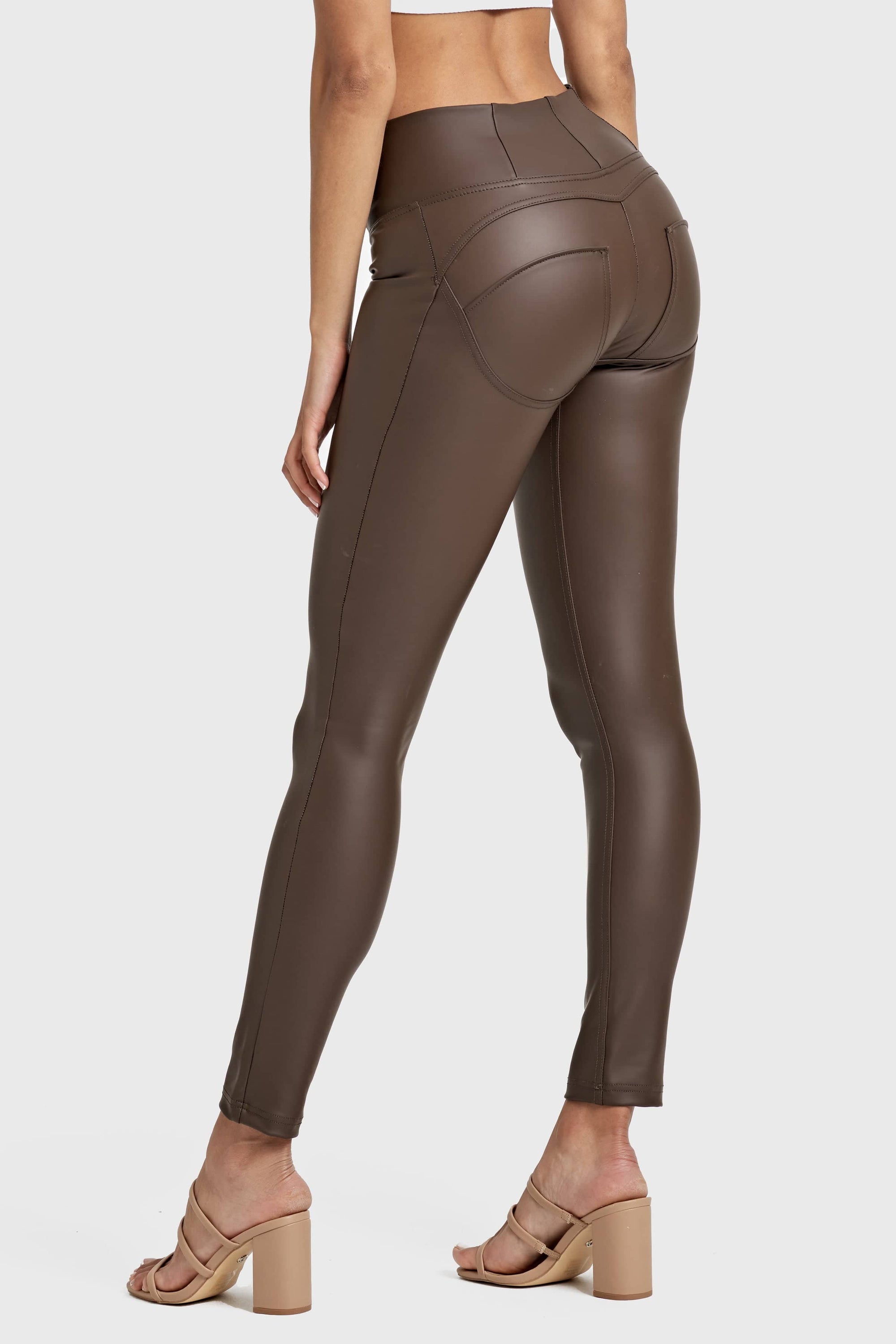 WR.UP® Faux Leather - High Waisted - Petite Length - Chocolate 9