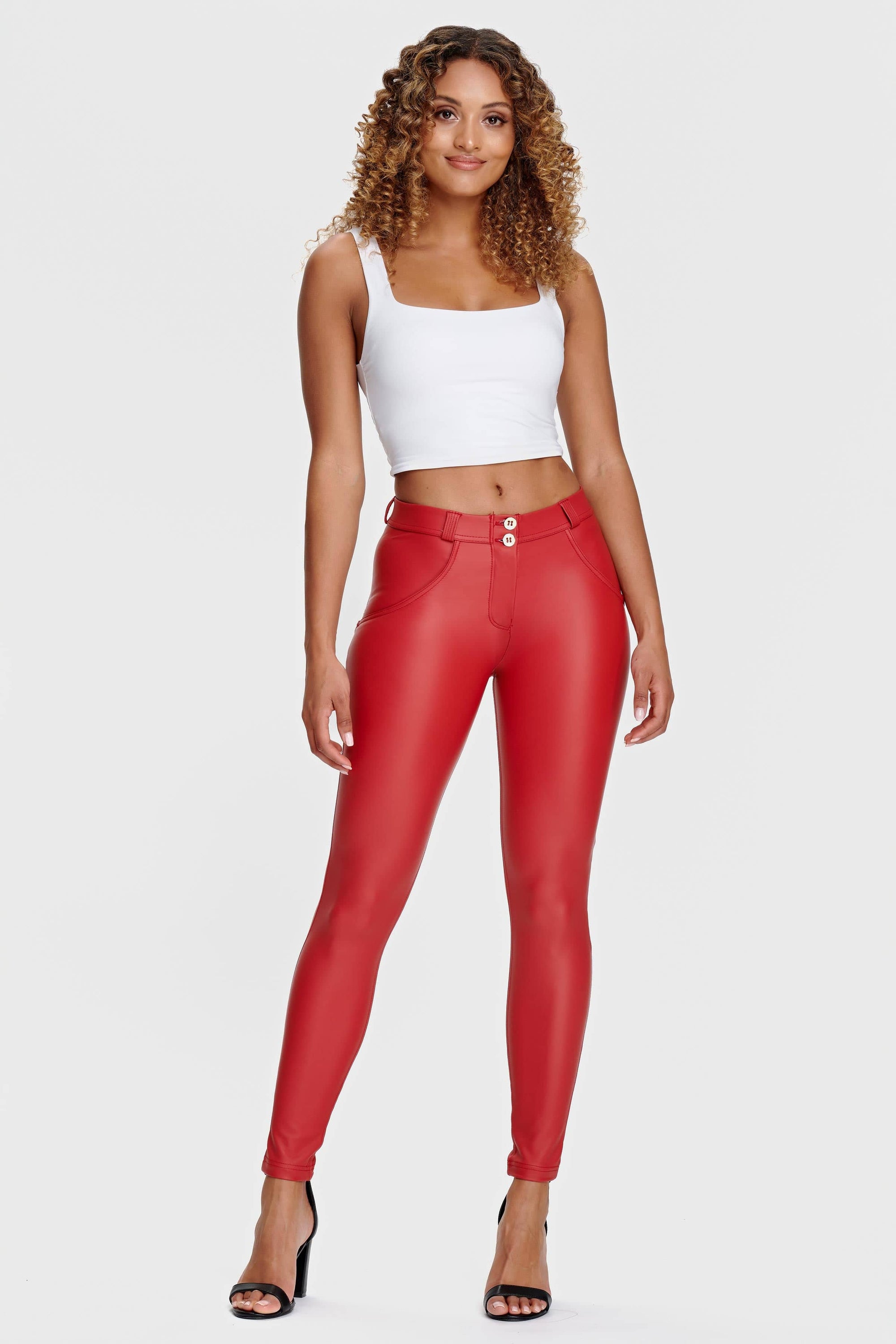 WR.UP® Faux Leather - Mid Rise - Full Length - Red 7