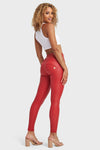 WR.UP® Faux Leather - High Waisted - 7/8 Length - Red 8